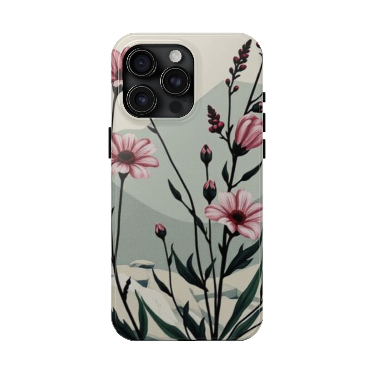Glacier Lily alpine bloom phone case, shown on iPhone 15 Pro Max