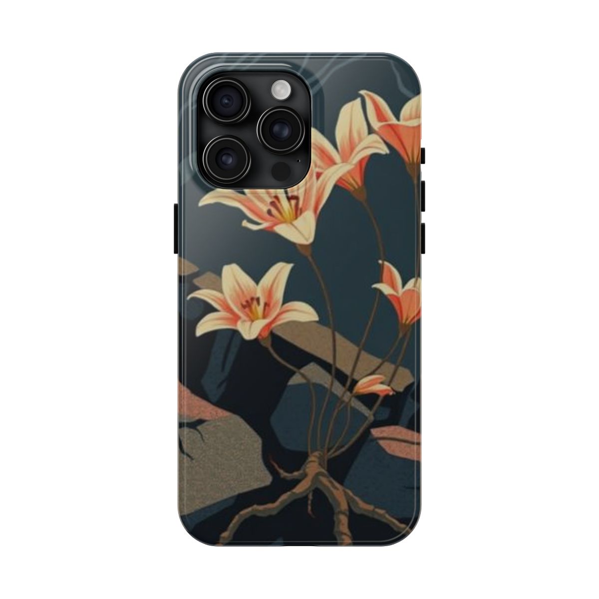 Glacier Lily Cluster alpine bloom phone case, shown on iPhone 15 Pro Max