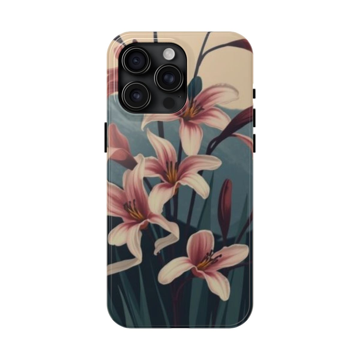 Glacier Lily Cluster alpine bloom phone case, shown on iPhone 15 Pro Max