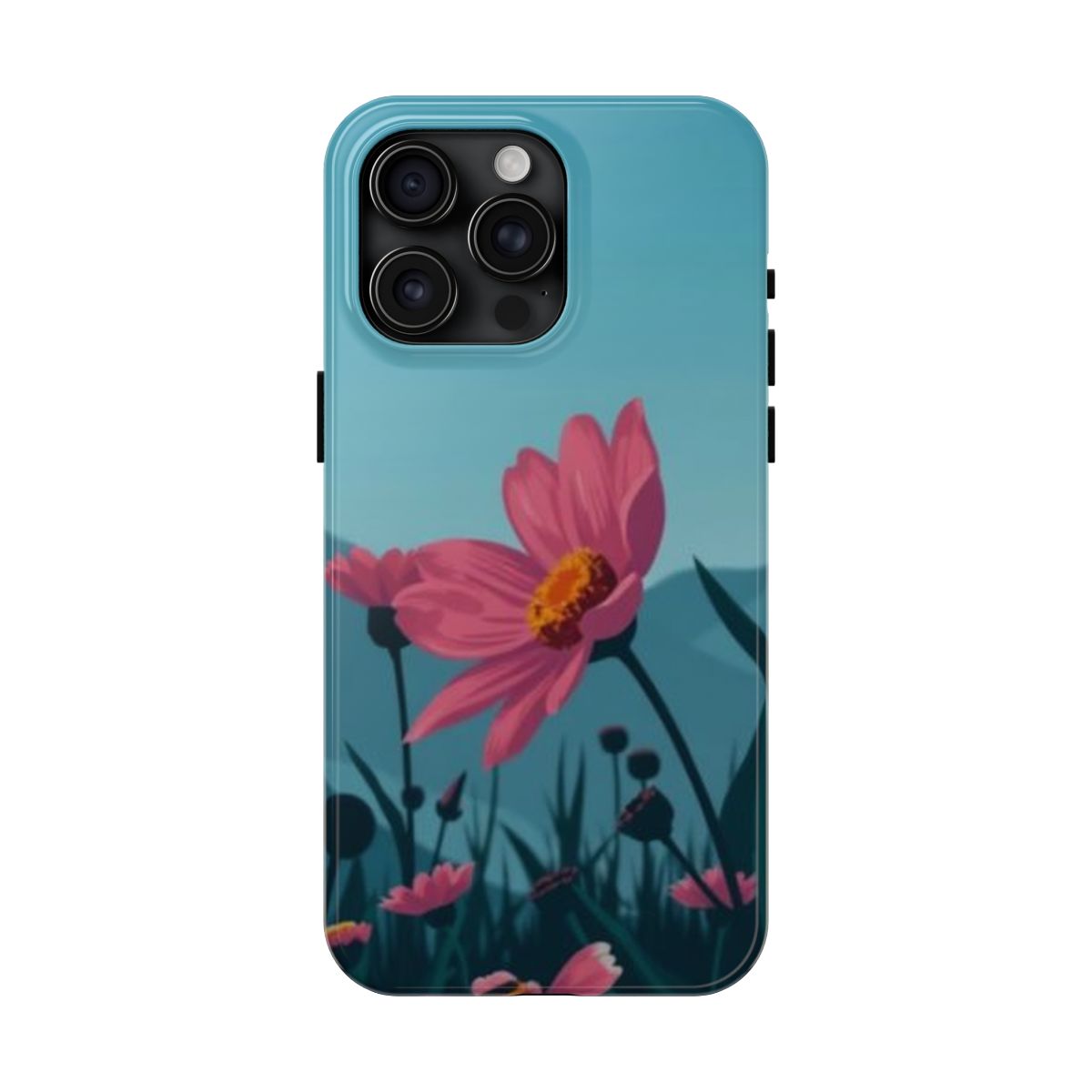 Highland Petals alpine bloom phone case, shown on iPhone 15 Pro Max