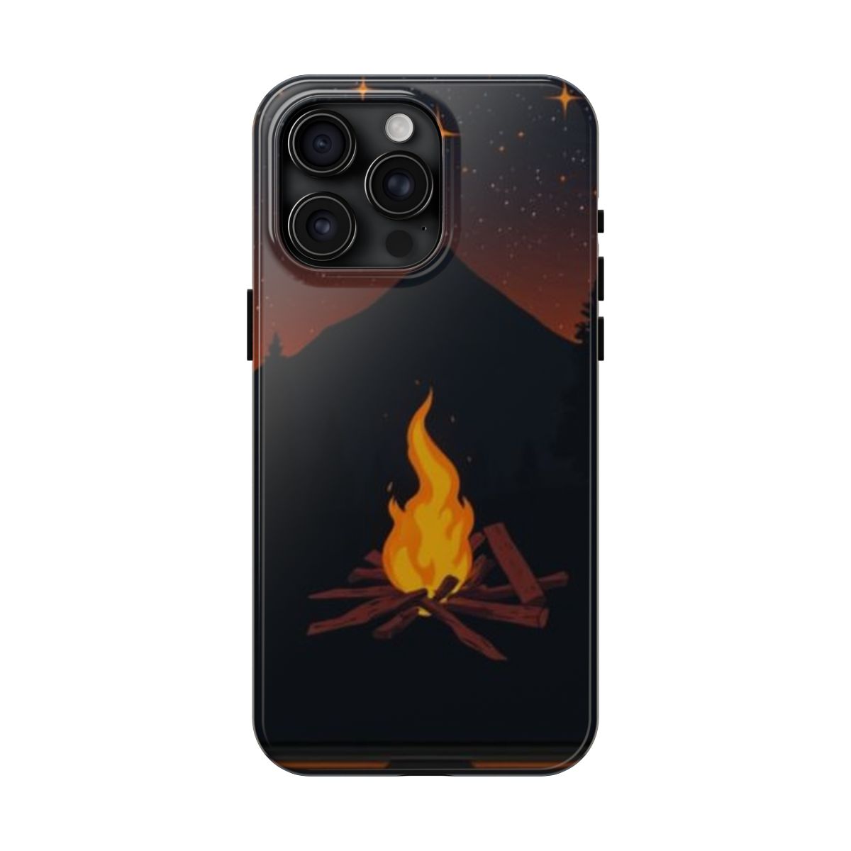 Ash Constellation campfire ember phone case, shown on iPhone 15 Pro Max