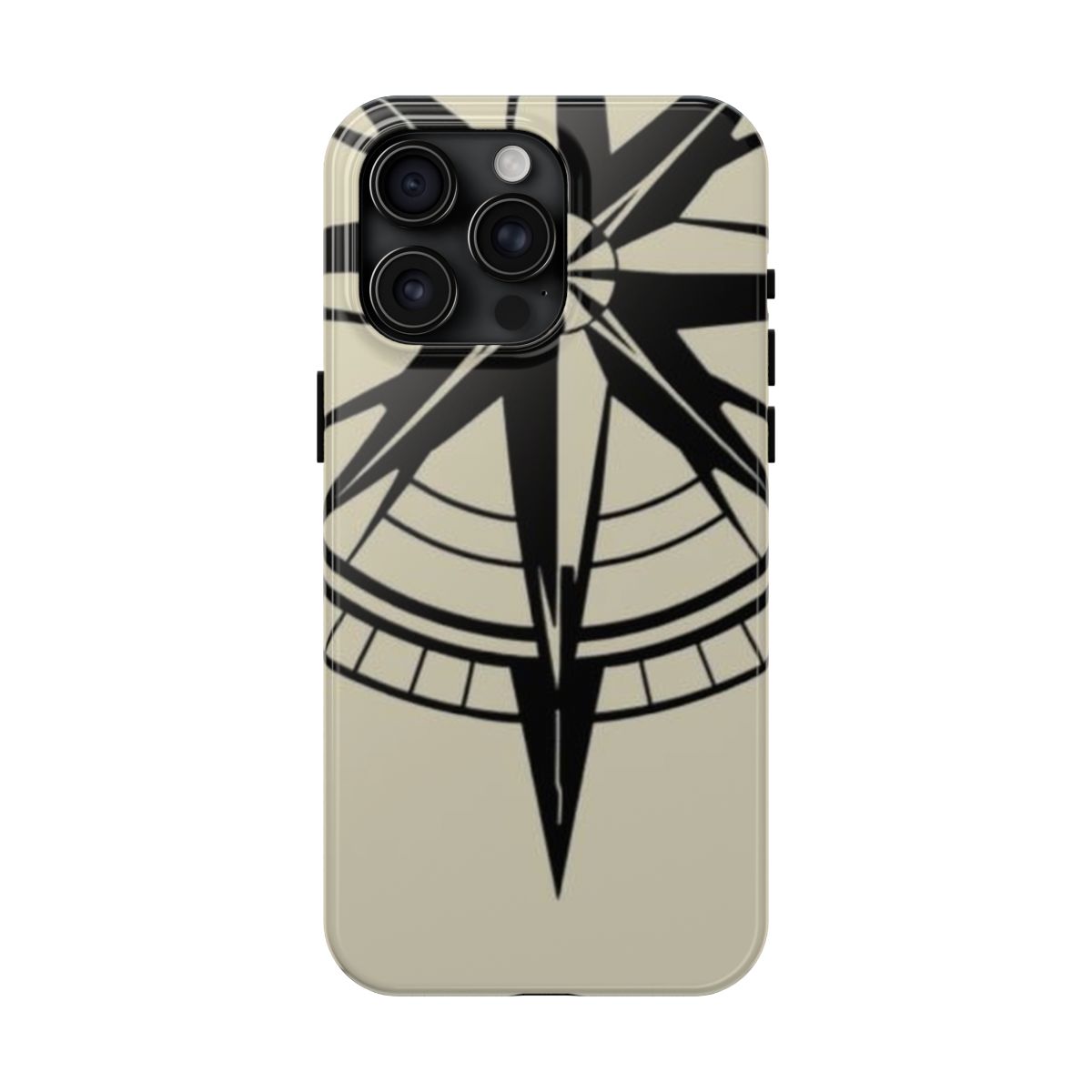 Lodestone North compass rose phone case, shown on iPhone 15 Pro Max