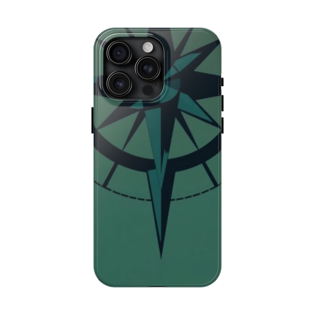 Navigator's Edge compass rose phone case, shown on iPhone 15 Pro Max