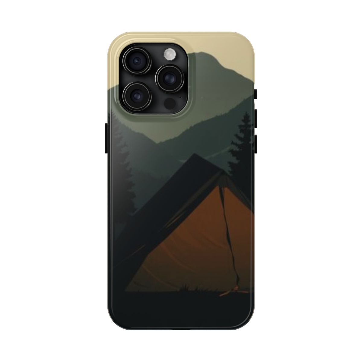 Nightwatch Glow moonlit camp phone case, shown on iPhone 15 Pro Max