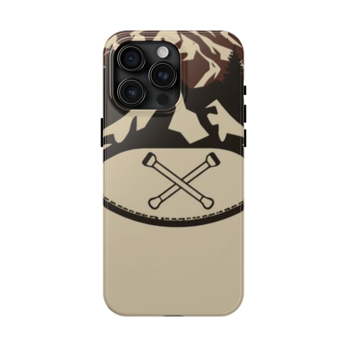 Ranger Crest park badge phone case, shown on iPhone 15 Pro Max