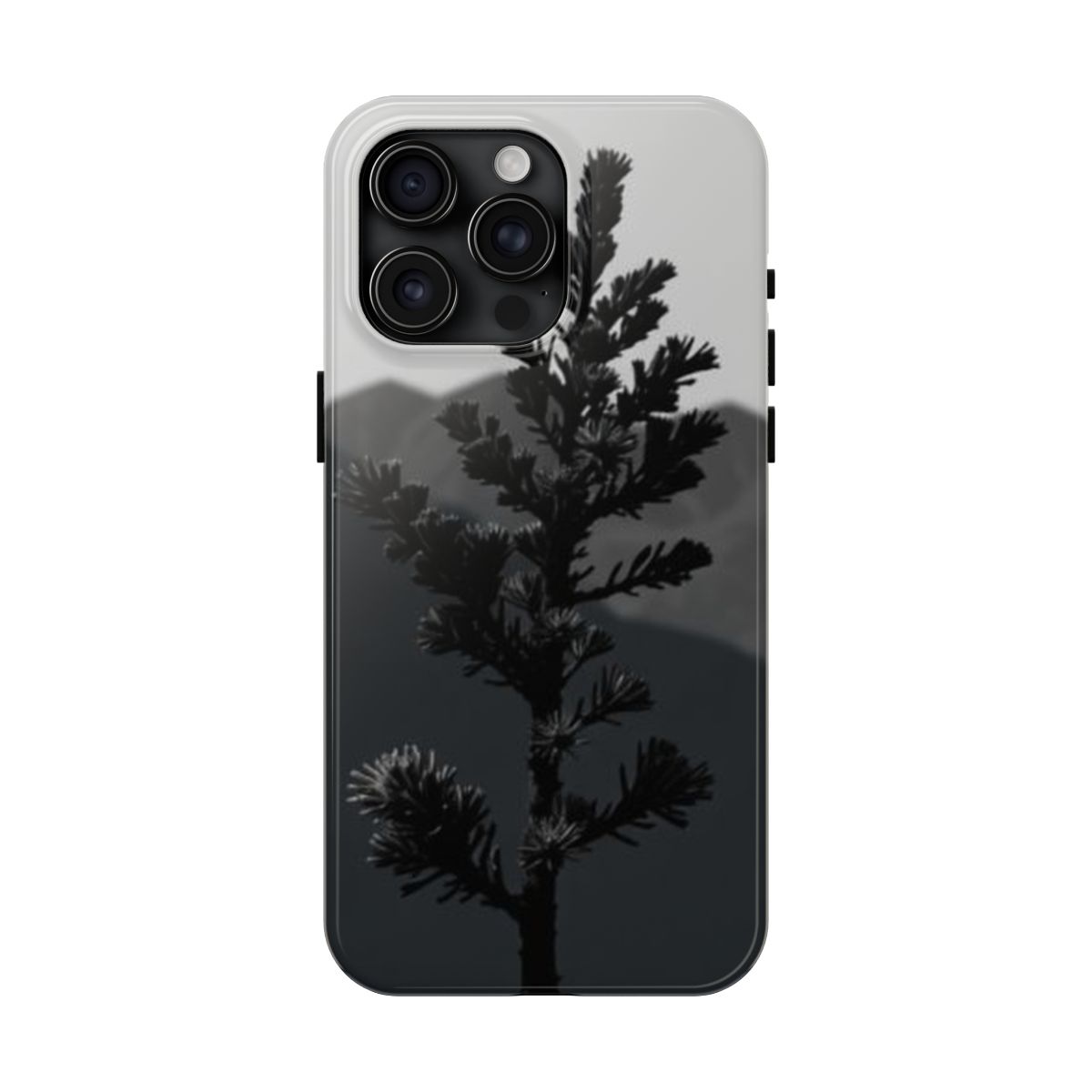 Bristlecone Silhouette pine ridge phone case, shown on iPhone 15 Pro Max