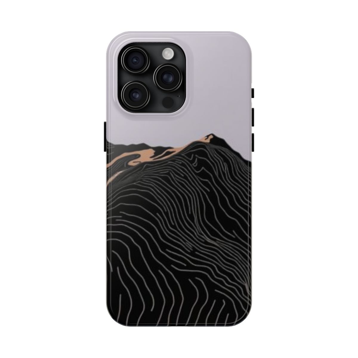 Contour Cache topo map phone case, shown on iPhone 15 Pro Max