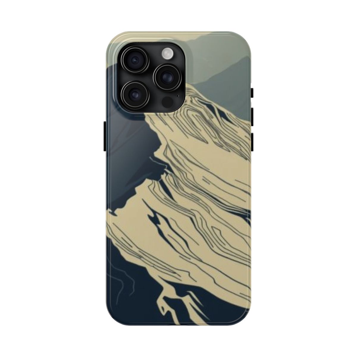Ridge Contours topo map phone case, shown on iPhone 15 Pro Max