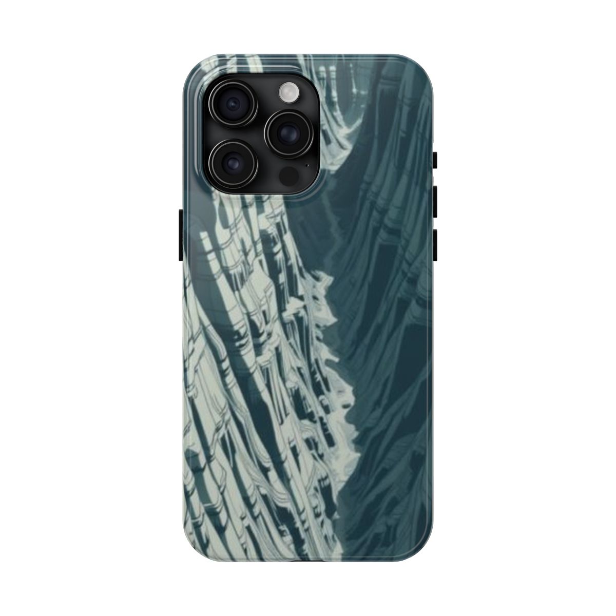 Canyon Elevation topo map phone case, shown on iPhone 15 Pro Max
