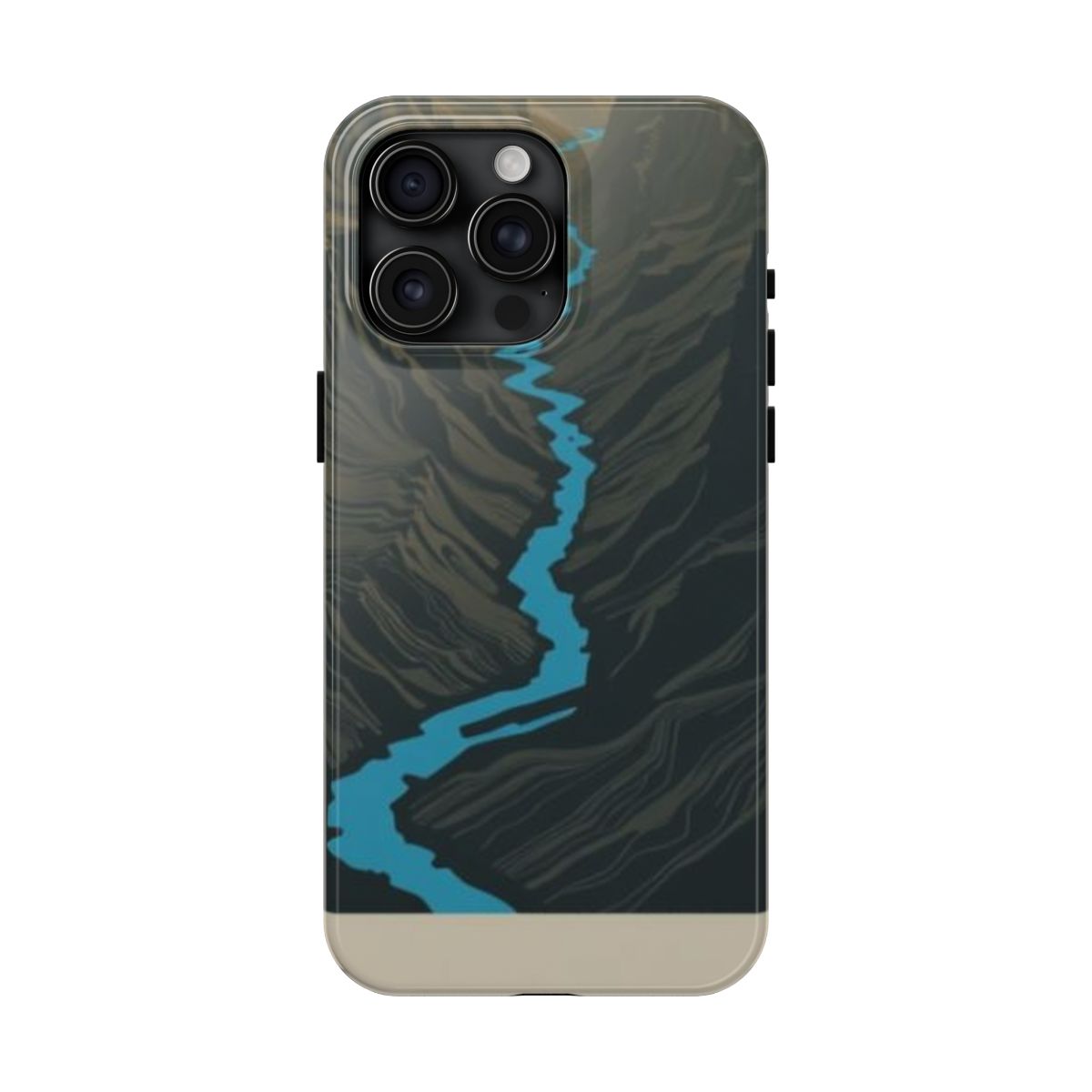 Canyon Elevation topo map phone case, shown on iPhone 15 Pro Max