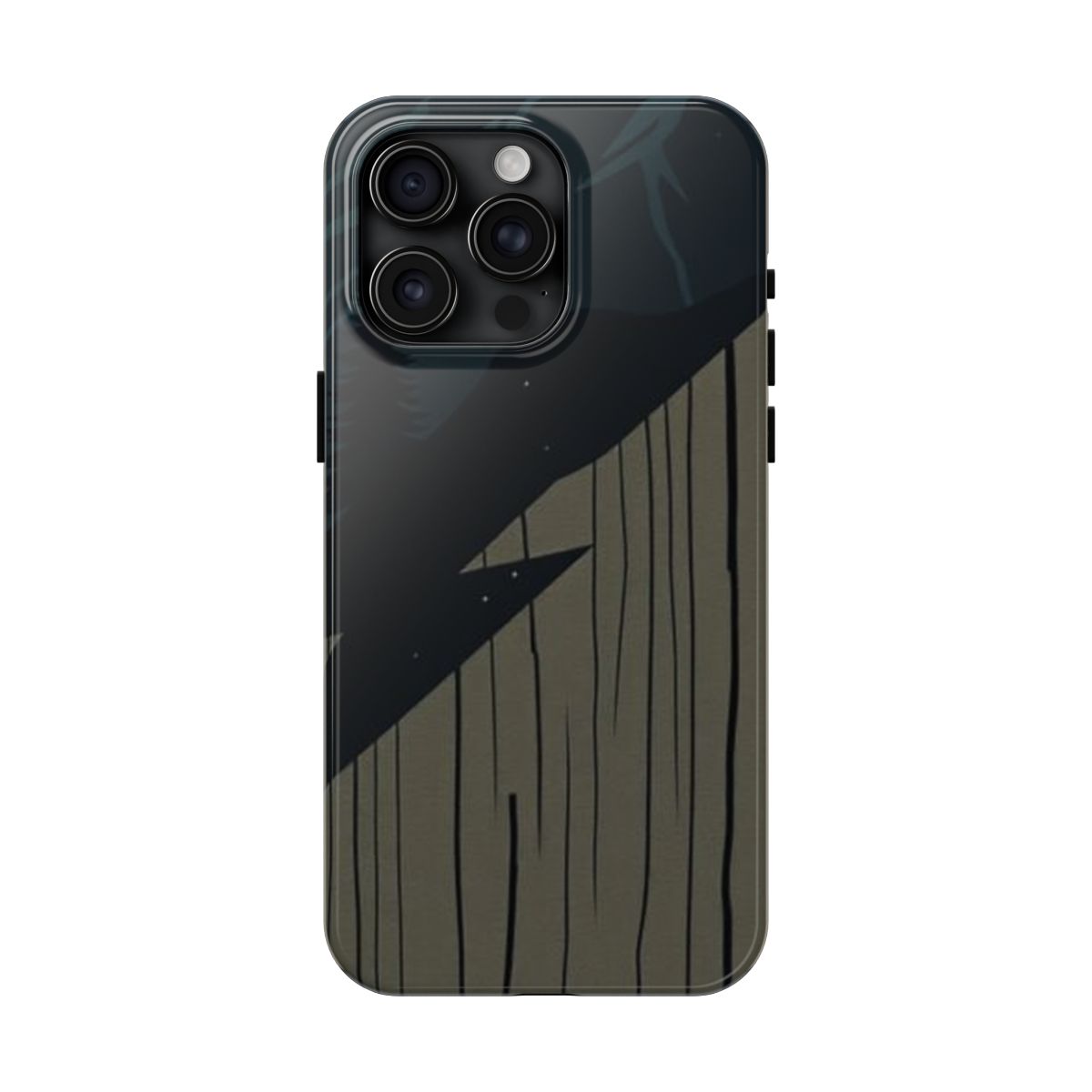 Blister Blue trail blaze phone case, shown on iPhone 15 Pro Max