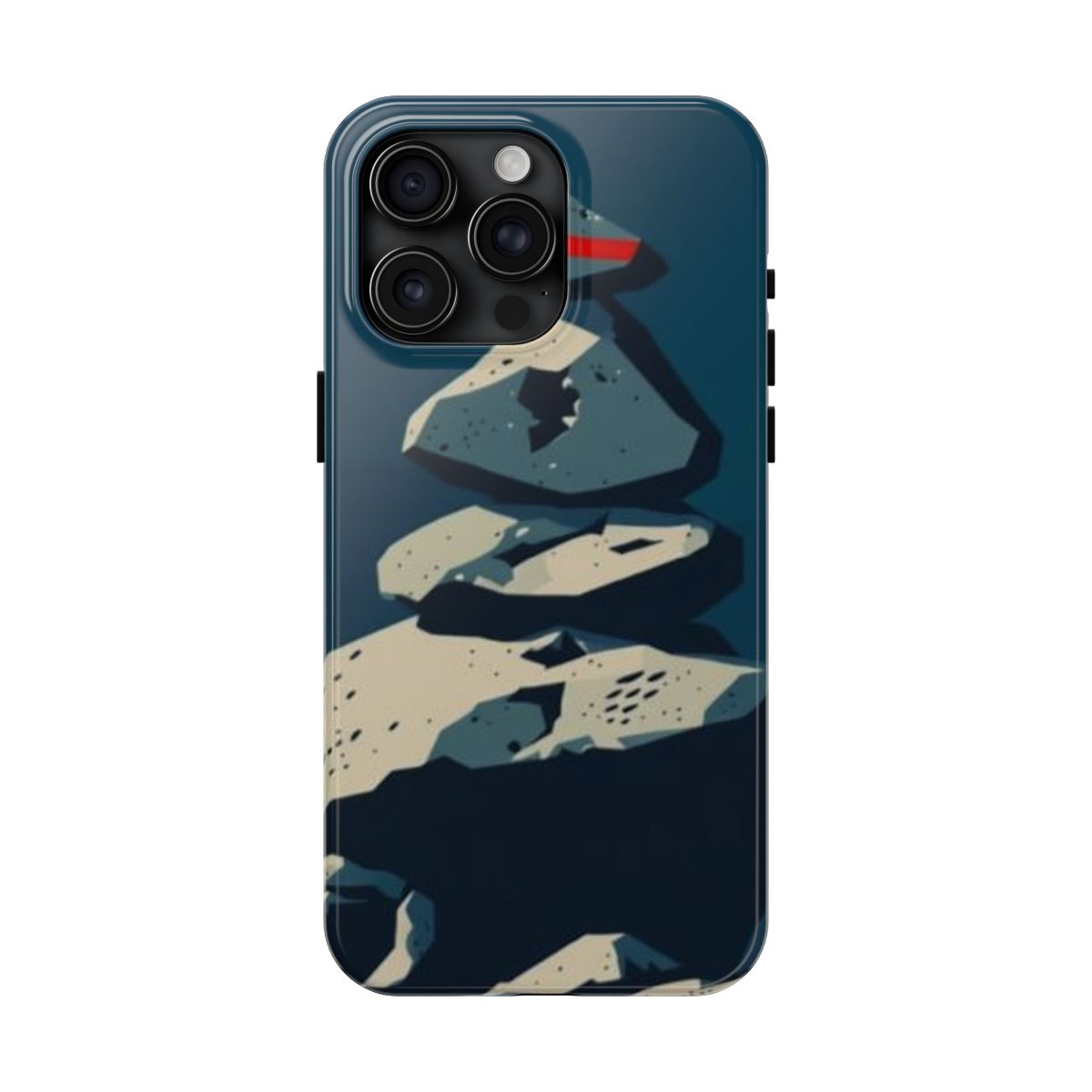 Cairn Code trail blaze phone case, shown on iPhone 15 Pro Max
