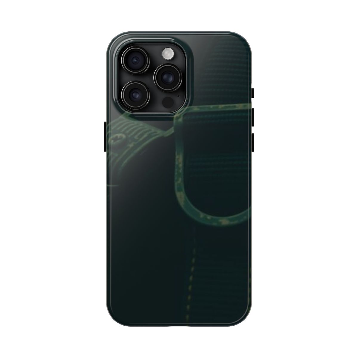 Waxed Canvas Straps weathered pack phone case, shown on iPhone 15 Pro Max